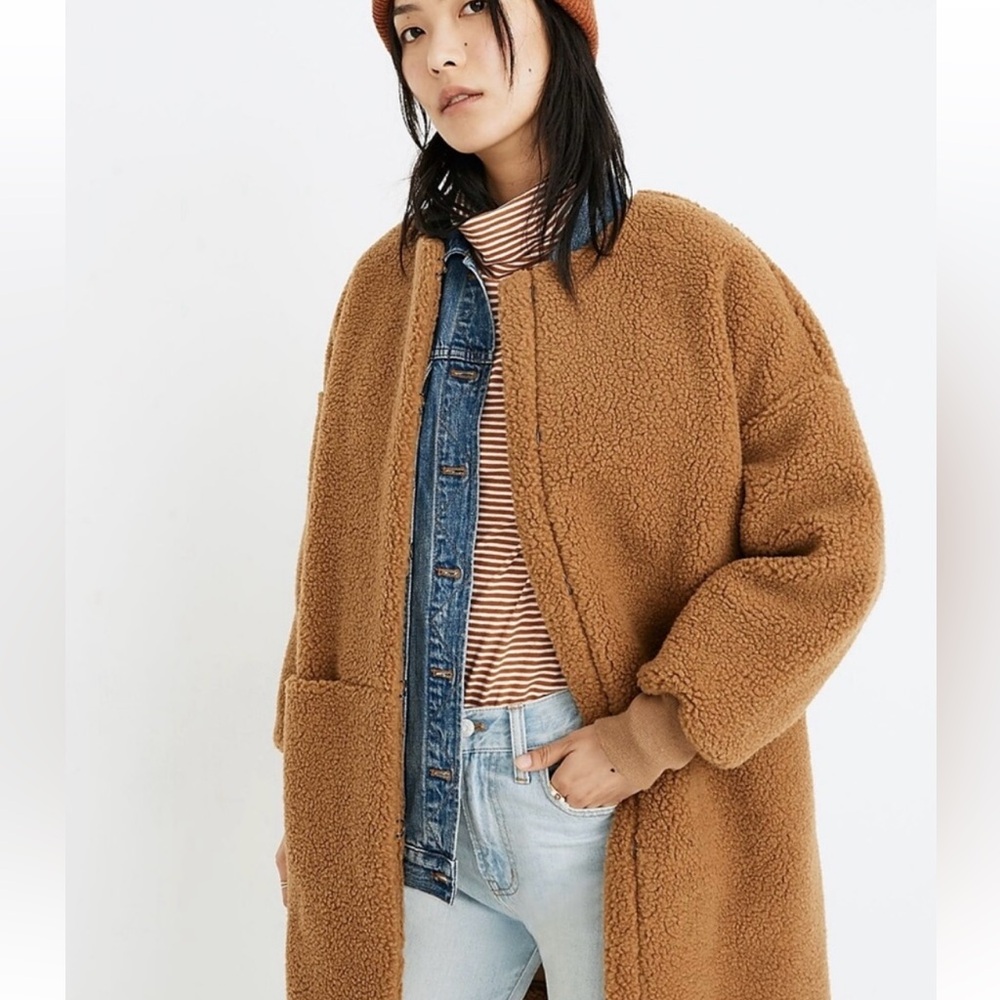 Madewell Cocoon Teddy Bonded Coat
